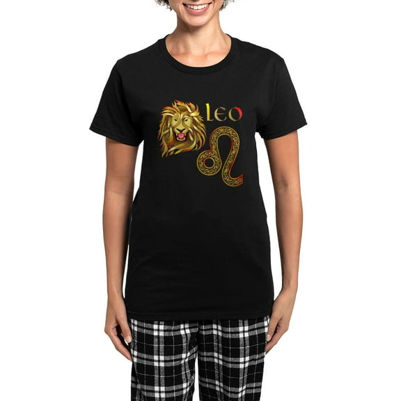 CafePress - Leo Pajamas - Women's Short Sleeve Print T-Shirt and Pants Dark Cotton Pajama Set