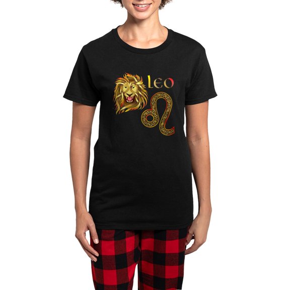 CafePress - Leo Pajamas - Women's Short Sleeve Print T-Shirt and Pants Dark Cotton Pajama Set