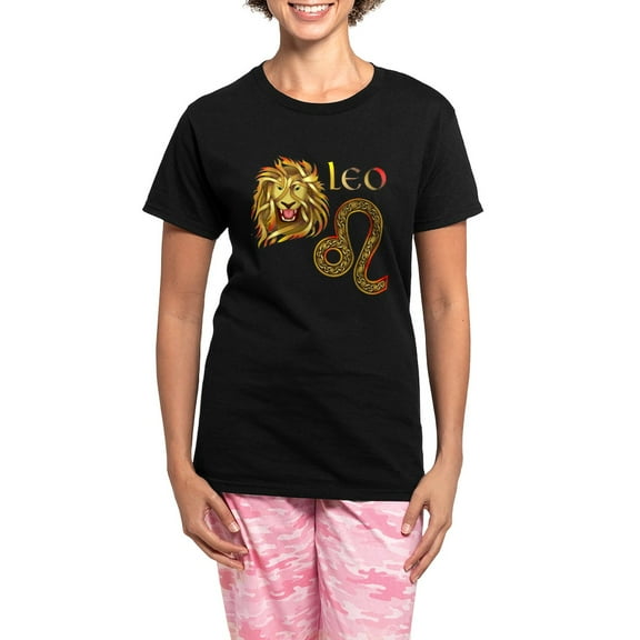 CafePress - Leo Pajamas - Women's Short Sleeve Print T-Shirt and Pants Dark Cotton Pajama Set