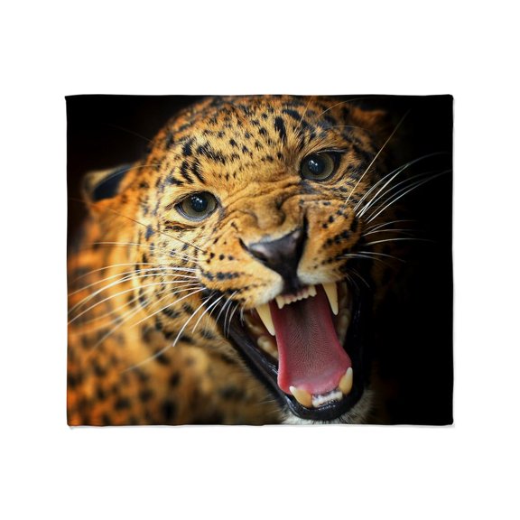 CafePress - Leopard Portrait Throw Blanket - Soft Fleece Throw Blanket, 50"x60" for All Ages