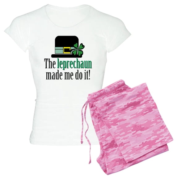 CafePress - Leprechaun Made Me Women's Light Pajamas - Women's Short Sleeve Print T-Shirt and Pants Light Cotton Pajama Set