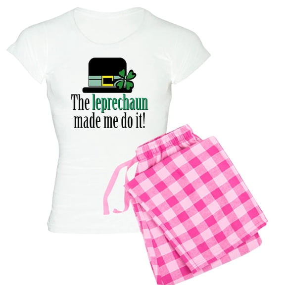 CafePress - Leprechaun Made Me Women's Light Pajamas - Women's Short Sleeve Print T-Shirt and Pants Light Cotton Pajama Set