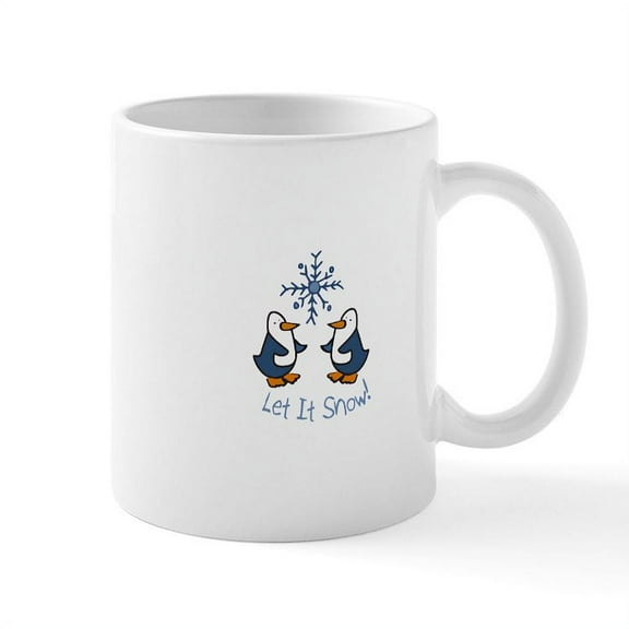 CafePress - Let It Snow Penguin Mugs - 11 oz Ceramic Mug - Novelty Coffee Tea Cup