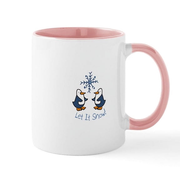 CafePress - Let It Snow Penguin Mugs - 11 oz Ceramic Mug - Novelty Coffee Tea Cup