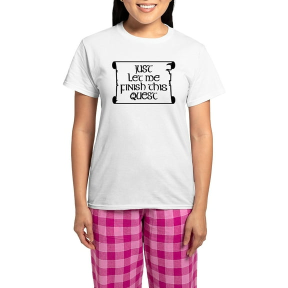 CafePress - Let Me Finish This Quest Women's Light Pajamas - Women's Short Sleeve Print T-Shirt and Pants Light Cotton Pajama Set