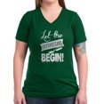 thumbnail image 1 of CafePress - Let The Shenanigans Begin T Shirt - Women's V-Neck Dark T-Shirt, 1 of 1