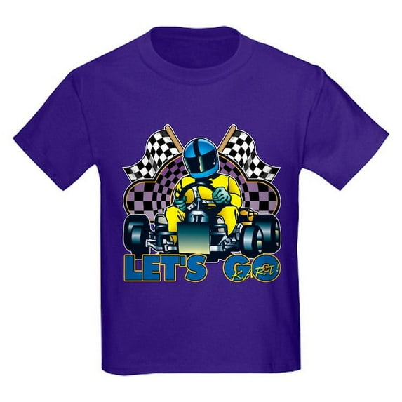 CafePress - Let's Go Kart! Kids Dark T Shirt - Dark T-Shirt Kids XS-XL