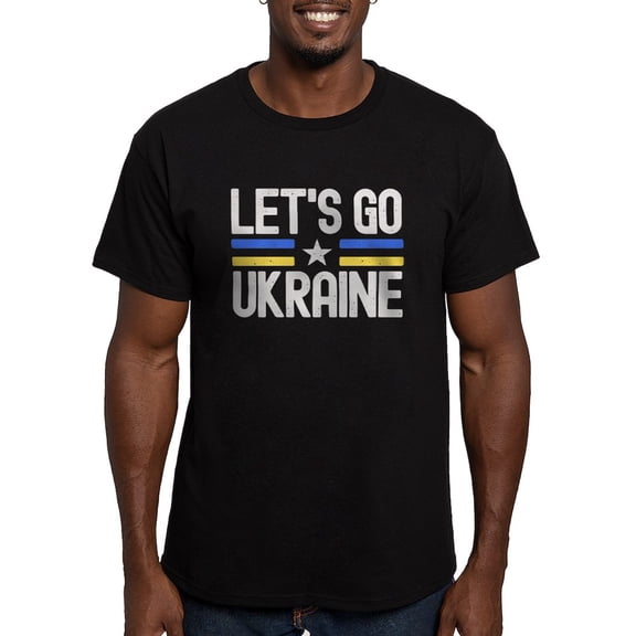CafePress - Let's Go Ukraine T Shirt - Men's Fitted T-Shirt