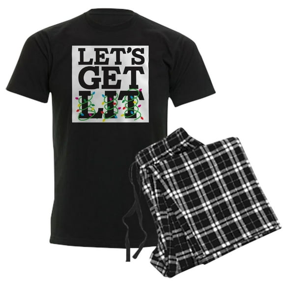 CafePress - Lets Get Lit Pajamas - Men's Dark Loose Fit Cotton Pajama Set