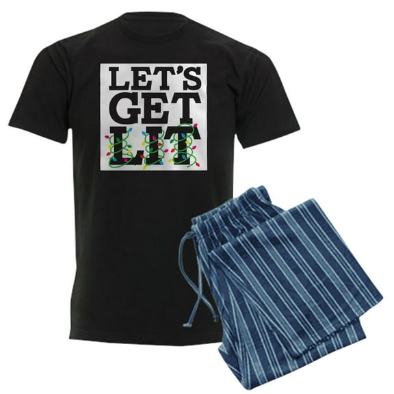 CafePress - Lets Get Lit Pajamas - Men's Dark Loose Fit Cotton Pajama Set