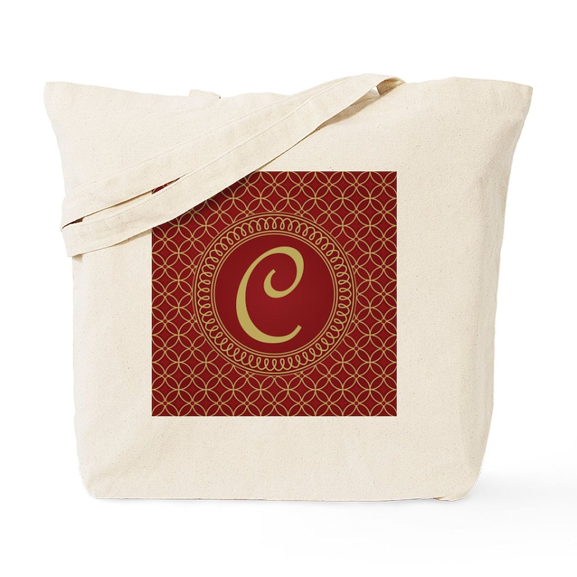 CafePress Antique Typewriter Monogram Tote Bag | Natural Canvas Reusable Shopping Bag | 2 Sizes