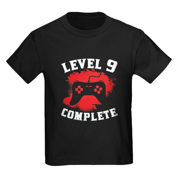 CafePress - Level 9 Complete 9Th Birthday T Shirt - Dark T-Shirt Kids XS-XL