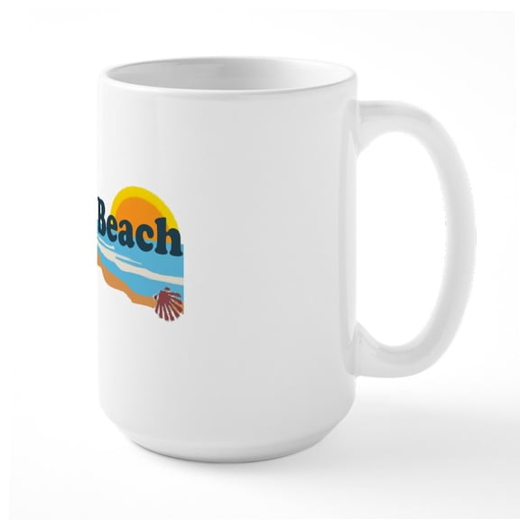 CafePress - Lewes Beach DE Beach Design. Large Mug - 15 oz Ceramic Large White Novelty Mug