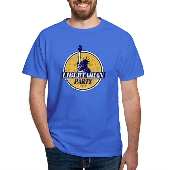 CafePress - Libertarian (Vintage) Dark T Shirt - Men's Classic Graphic Cotton T-Shirt