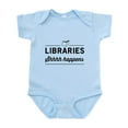 thumbnail image 1 of CafePress - Libraries Shhhh Happens Body Suit - Baby Light Bodysuit, Size Newborn - 24 Months, 1 of 4