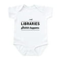 thumbnail image 1 of CafePress - Libraries Shhhh Happens Body Suit - Baby Light Bodysuit, Size Newborn - 24 Months, 1 of 4