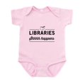 thumbnail image 1 of CafePress - Libraries Shhhh Happens Body Suit - Baby Light Bodysuit, Size Newborn - 24 Months, 1 of 4