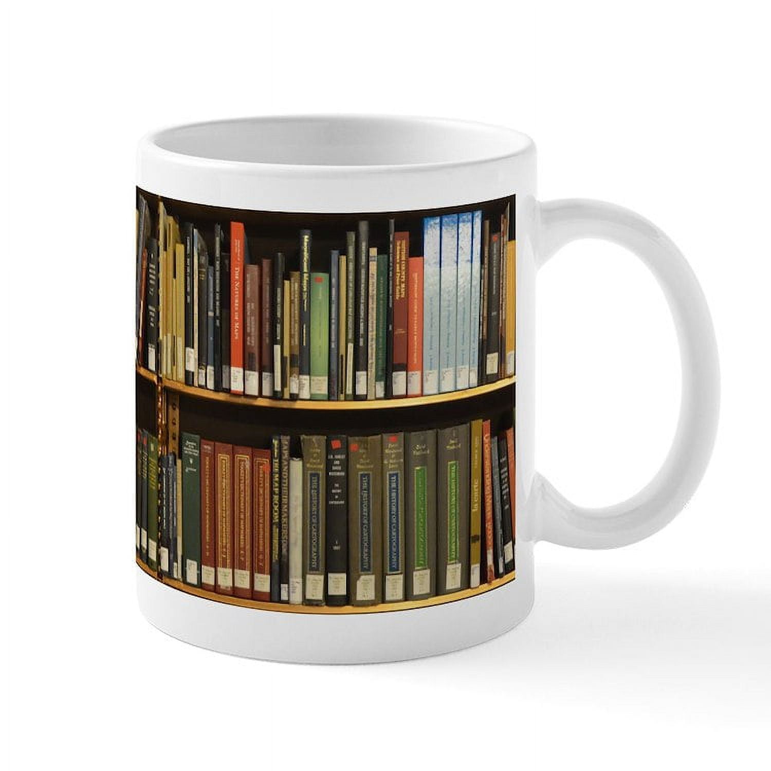 CafePress Library Bookshelf Mugs 11 oz Ceramic Mug Novelty Coffee
