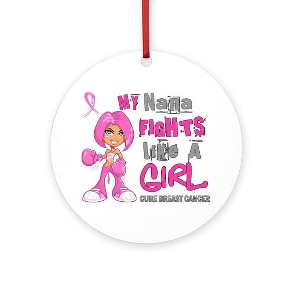 CafePress - Licensed Fight Like A Girl 42.9 B - Round Wood Ornament 4"