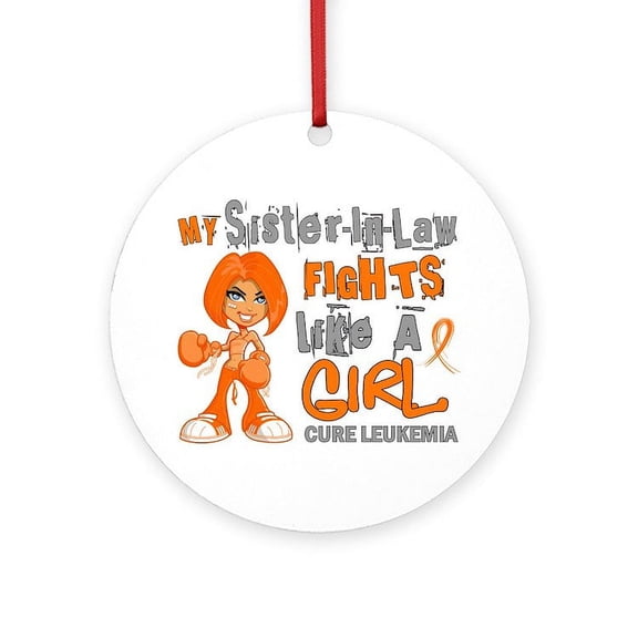 CafePress - Licensed Fight Like A Girl 42.9 Leu - Round Wood Ornament 4"