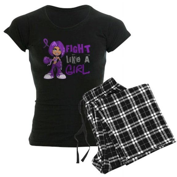 CafePress - Licensed Fight Like A Girl 42 Pajamas - Women's Dark Pajamas
