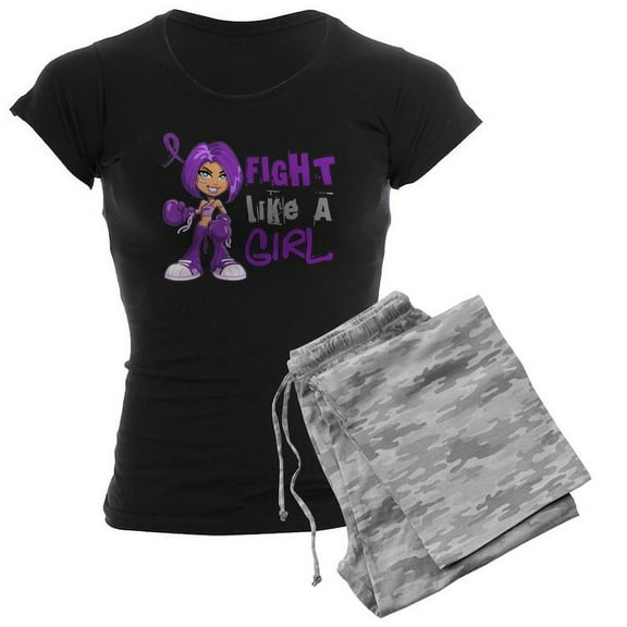 CafePress - Licensed Fight Like A Girl 42 Pajamas - Women's Dark Pajamas