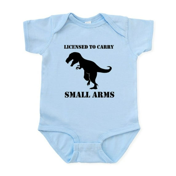 CafePress - Licensed To Carry Small Arms T Rex Dinosaur Body S - Baby Light Bodysuit, Size Newborn - 24 Months