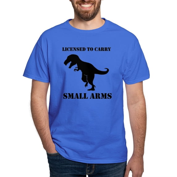 CafePress - Licensed To Carry Small Arms T Rex Dinosaur T Shir - Men's Classic Graphic Cotton T-Shirt