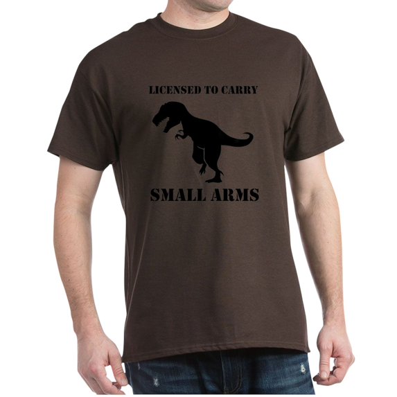 CafePress - Licensed To Carry Small Arms T Rex Dinosaur T Shir - 100% Cotton T-Shirt