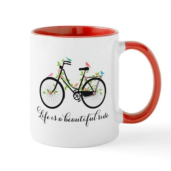 CafePress - Life Is A Beautiful Ride Mugs - 11 oz Ceramic Mug - Novelty Coffee Tea Cup