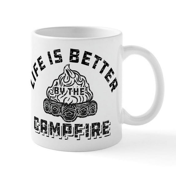 CafePress - Life Is Better By The Campfire - 11 oz Ceramic Mug - Novelty Coffee Tea Cup