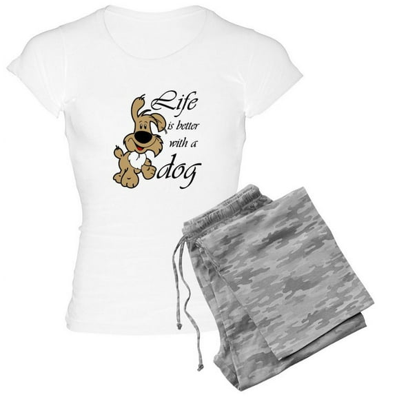 CafePress - Life Is Better With A Dog Pajamas - Women's Light Pajamas