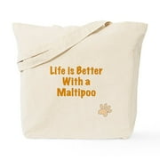 CafePress - Life Is Better With A Maltipoo Tote Bag - Natural Canvas Tote Bag, Cloth Shopping Bag