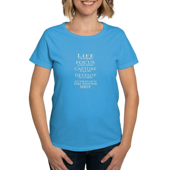 CafePress - Life Is Like Photography T Shirt - Women's Traditional Fit Dark T-Shirt
