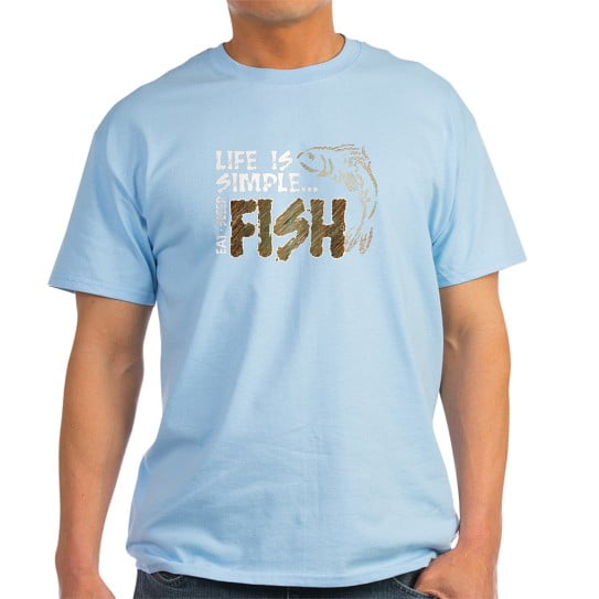 CafePress - Life Is Simple...FISH Dark T Shirt - Men's Classic Cotton T-Shirts