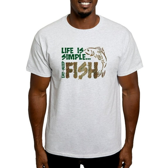 CafePress - Life Is Simple...FISH Light T Shirt - Men's Classic Graphic T-Shirt