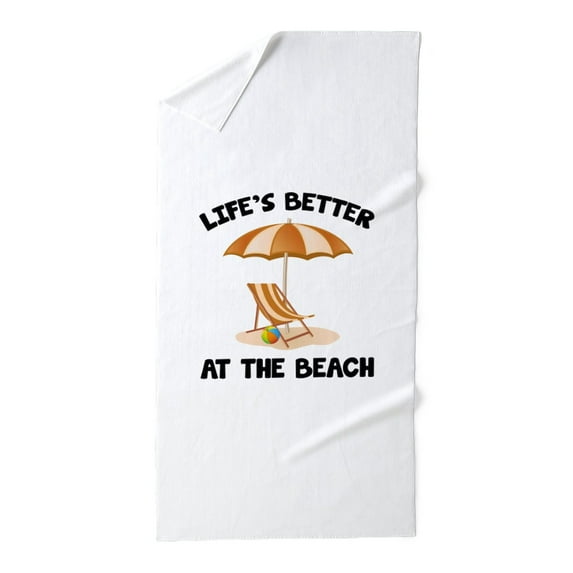 CafePress - Life's Better At The Beach - Large Beach Towel, Soft 30"x60" Towel with Unique Design