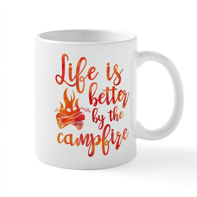 CafePress - Life's Better Campfire Mug - 11 oz Ceramic Mug - Novelty Coffee Tea Cup