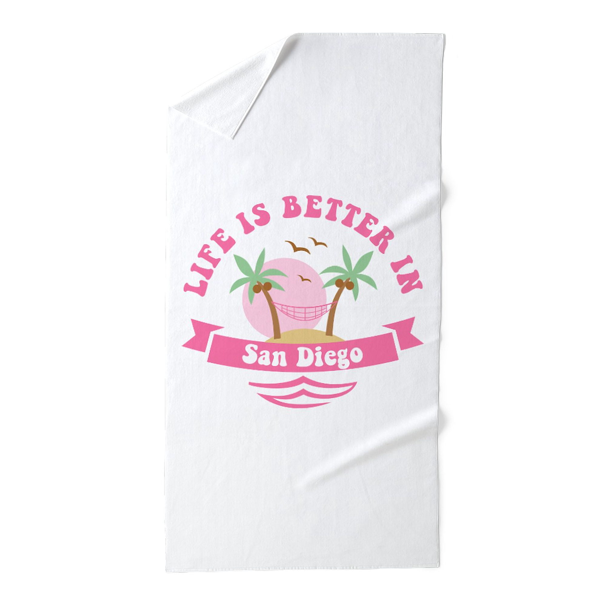 CafePress - Life's Better In San Diego - Large Beach Towel, Soft 30"x60" Towel with Unique Design