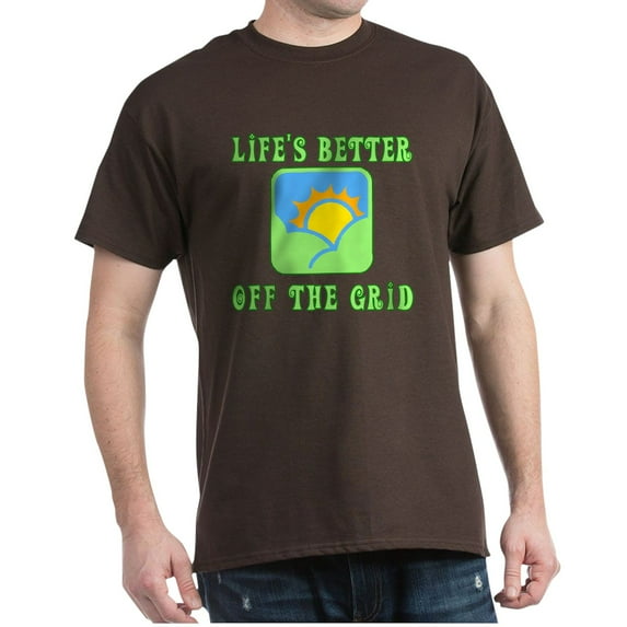 CafePress - Life's Better Off The Grid Dark T Shirt - Men's Classic Graphic Cotton T-Shirt
