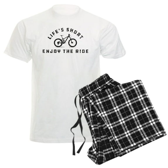 CafePress - Life's Short Enjoy The Ride Men's Light Pajamas - Men's Light Loose Fit Cotton Pajama Set