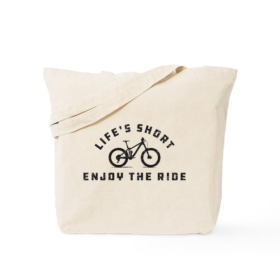 CafePress - Life's Short Enjoy The Ride Tote Bag - Unisex Canvas Tote Bag, Beige, 1-Piece
