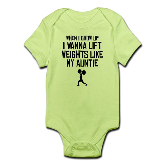 CafePress - Lift Weights Like My Auntie Body Suit - Baby Light Bodysuit