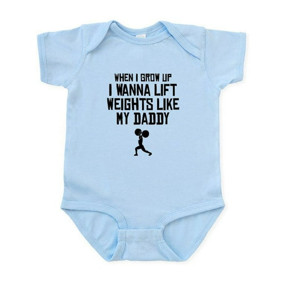 CafePress - Lift Weights Like My Daddy Body Suit - Baby Light Bodysuit, Size Newborn - 24 Months