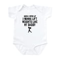 thumbnail image 1 of CafePress - Lift Weights Like My Daddy Body Suit - Baby Light Bodysuit, Size Newborn - 24 Months, 1 of 4