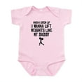 thumbnail image 1 of CafePress - Lift Weights Like My Daddy Body Suit - Baby Light Bodysuit, Size Newborn - 24 Months, 1 of 4