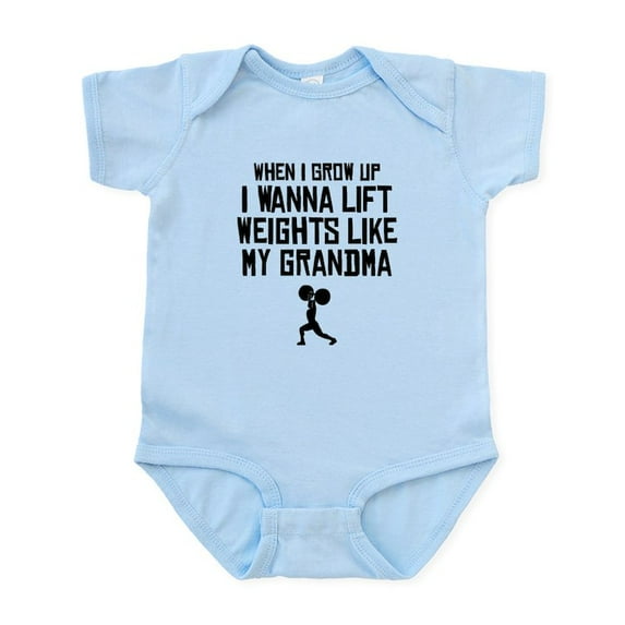 CafePress - Lift Weights Like My Grandma Body Suit - Baby Light Bodysuit, Size Newborn - 24 Months