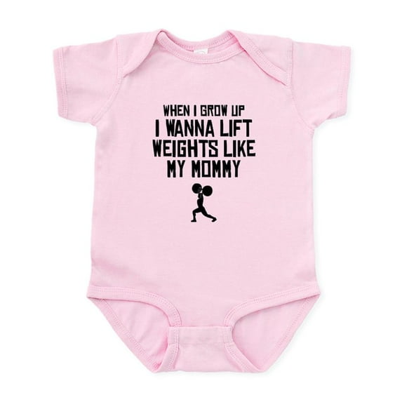 CafePress - Lift Weights Like My Mommy Body Suit - Baby Light Bodysuit, Size Newborn - 24 Months