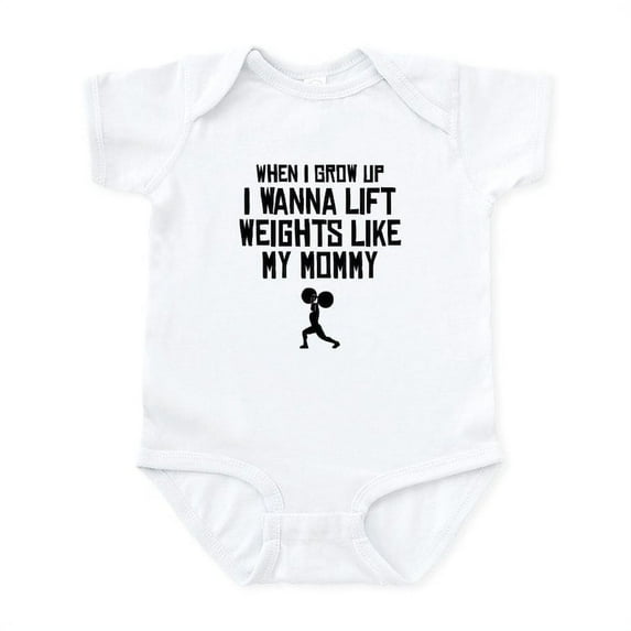 CafePress - Lift Weights Like My Mommy Body Suit - Baby Light Bodysuit, Size Newborn - 24 Months