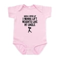 thumbnail image 1 of CafePress - Lift Weights Like My Uncle Body Suit - Baby Light Bodysuit, Size Newborn - 24 Months, 1 of 4